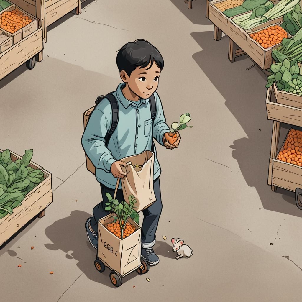 A realistic, natural, cartoon child with completely human fe...