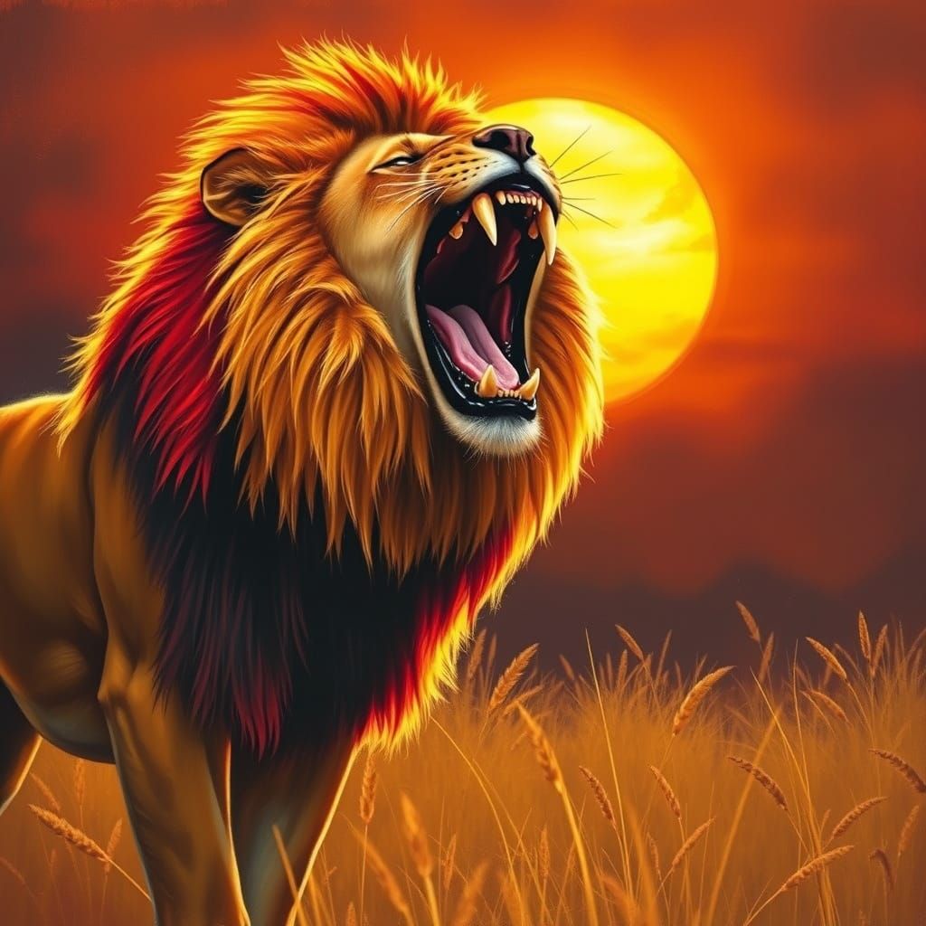 Regal Lion in Sunset Glory