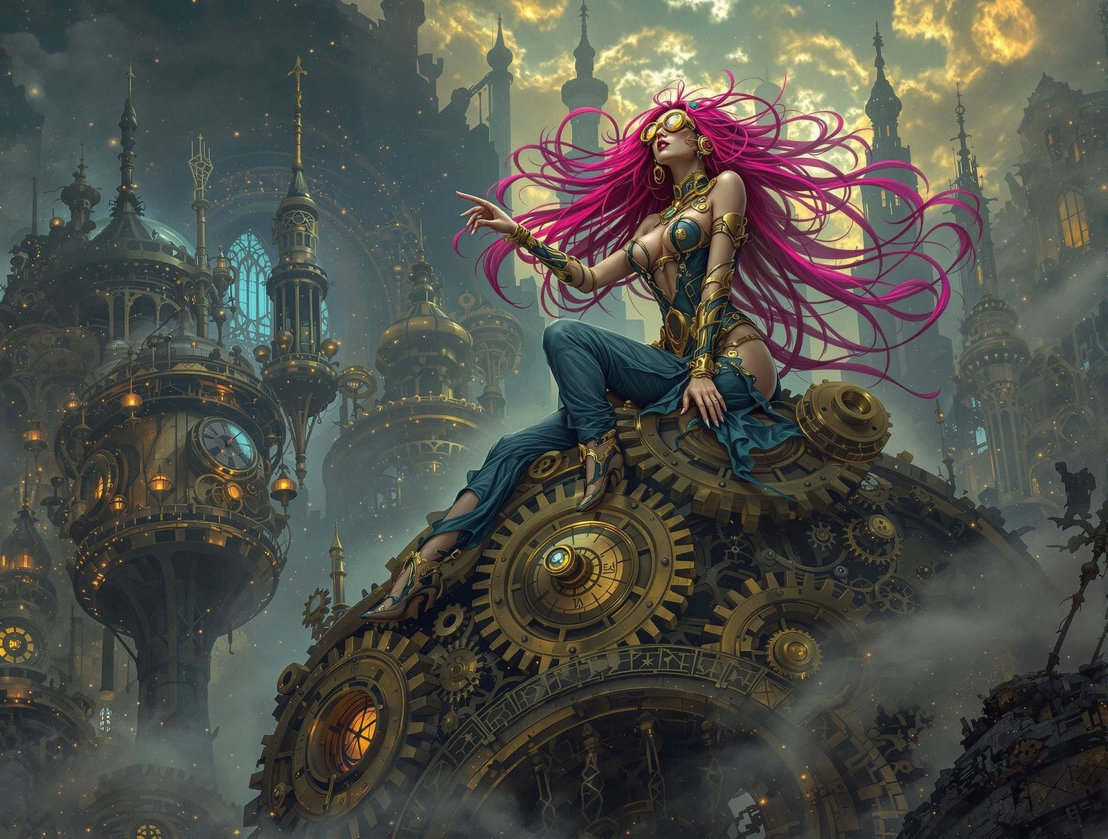 Steampunk Oracle Divines Future in Clockwork City