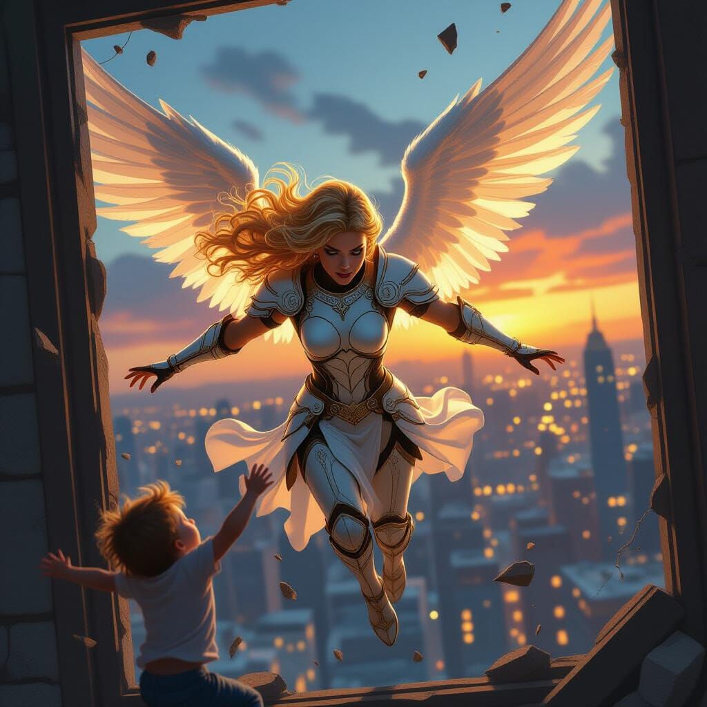 Muscular Angel Rescues Falling Child From Window