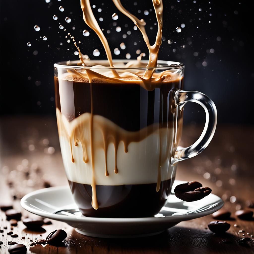 Elegant Coffee and Cream Splash in Professional Photography