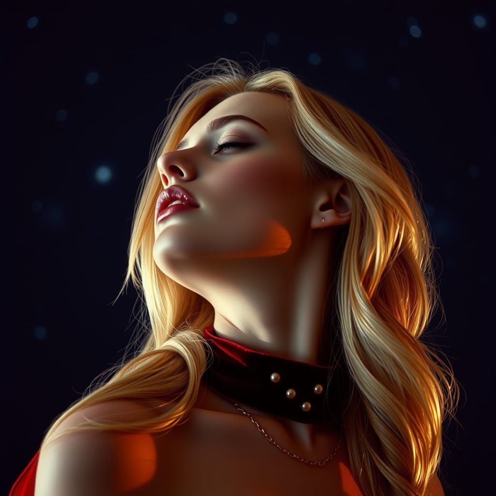 Portrait vu de profil d'une jeune femme blonde