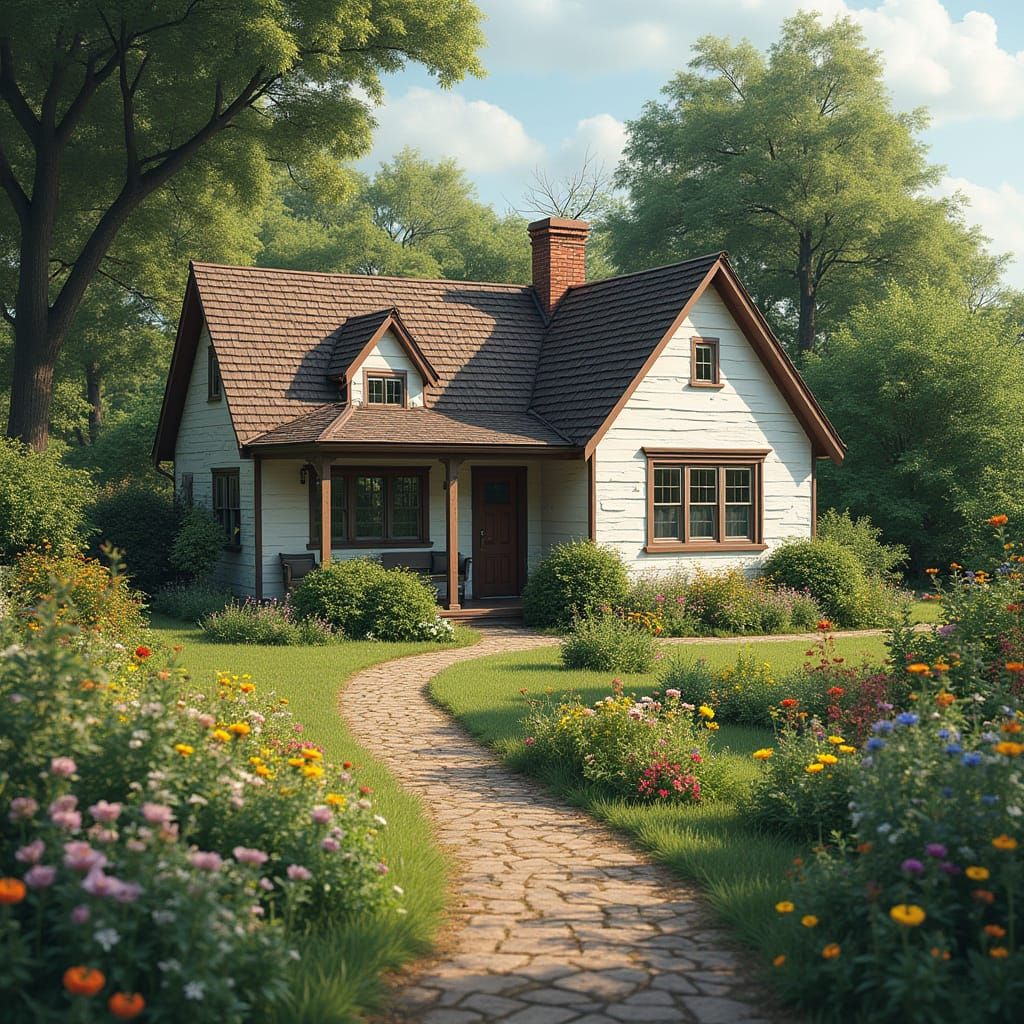A Quaint 90s Cottage in a Serene Countryside Setting