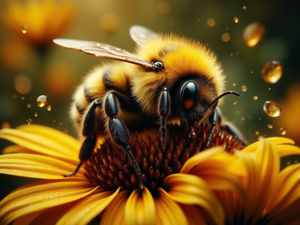 Sleepy Bumblebee: A Sweet and Cute Depiction
