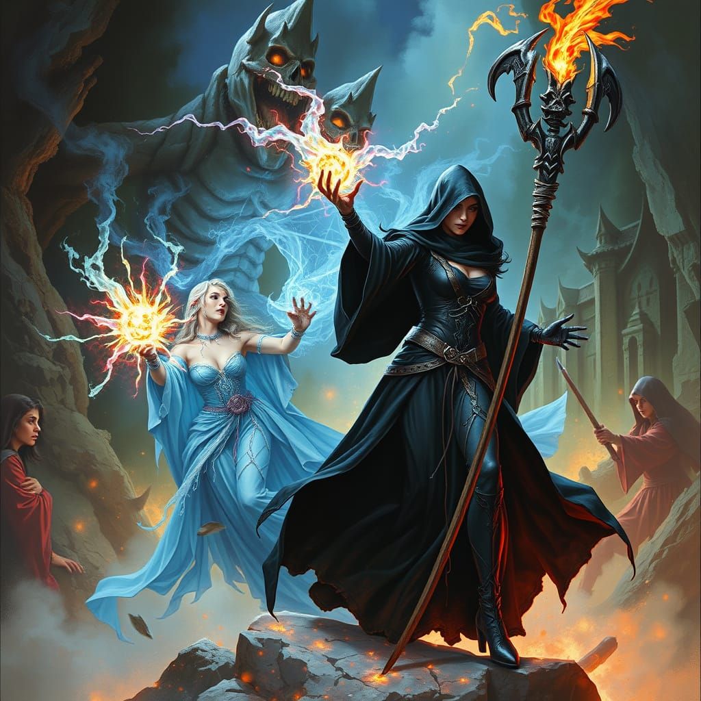 Dark Fantasy Warrior in Epic Battle