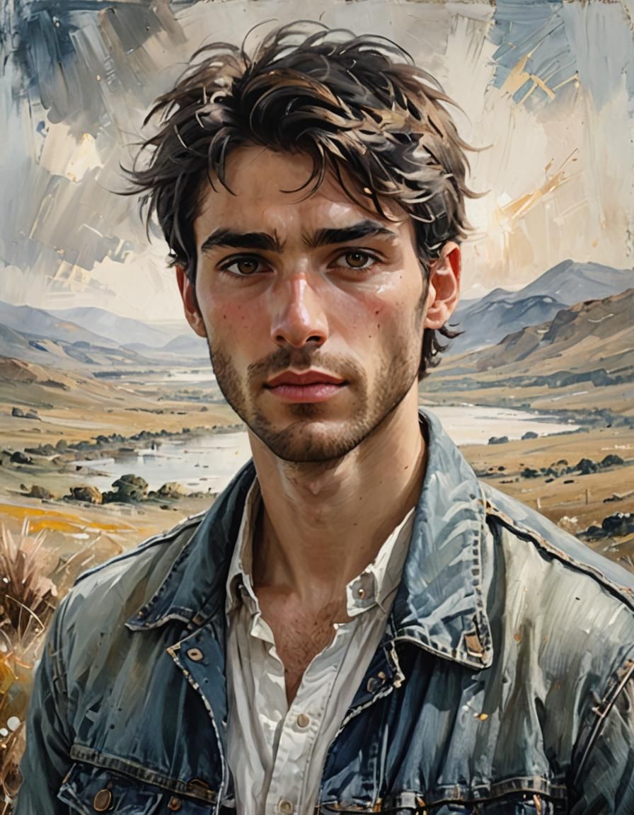 Intense Portrait in Impressionistic Style