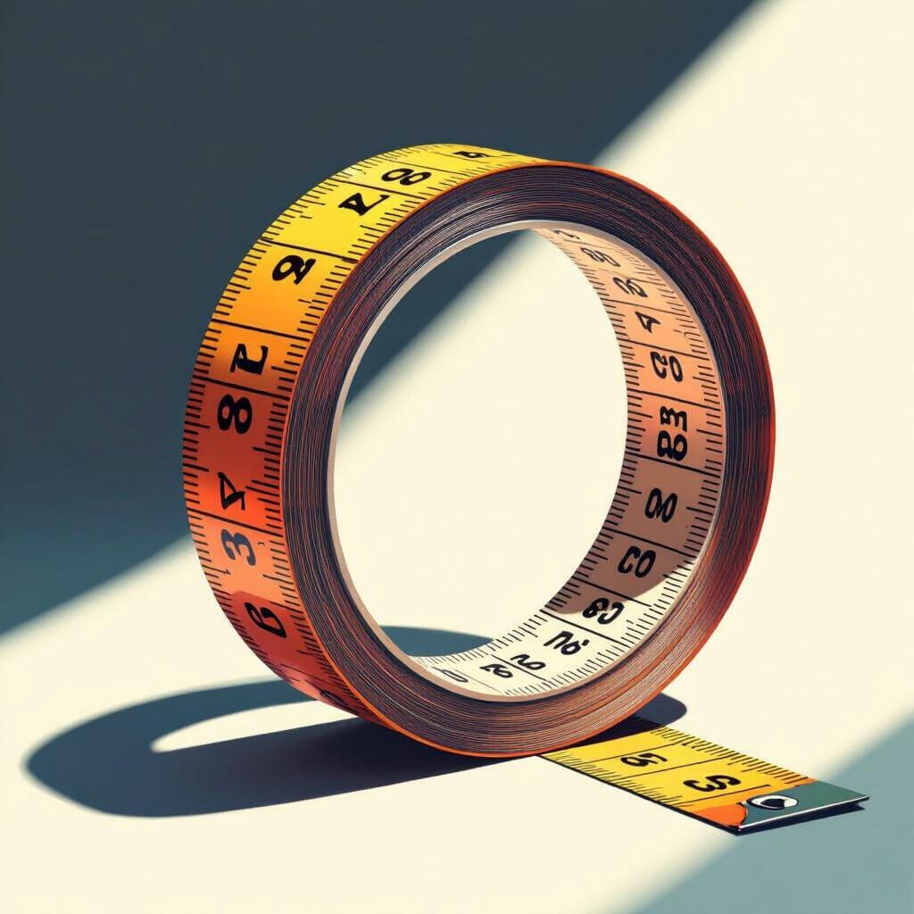 Measuring Tape Artfully Bent into Modern Vector Shapes