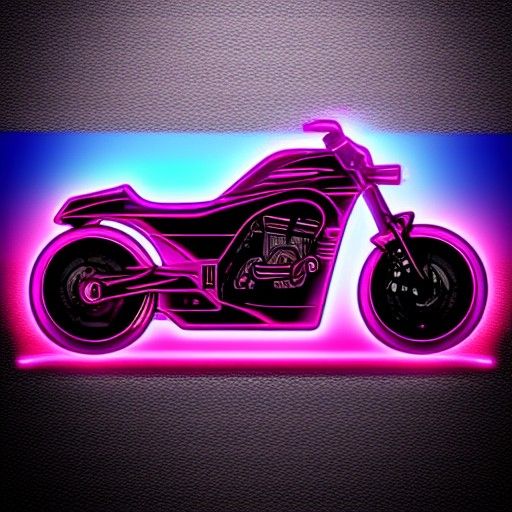 Synthwave Motorbike with Neon Retro Design