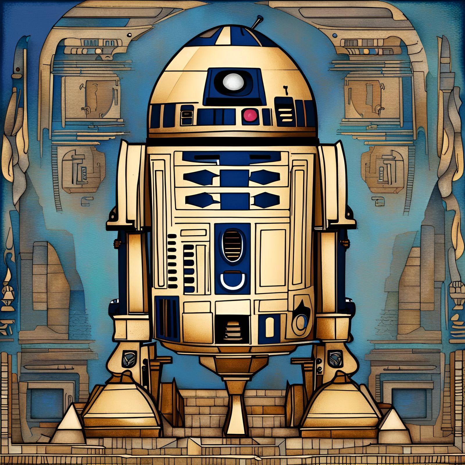 R2D2 in Ancient Egyptian Hieroglyphics