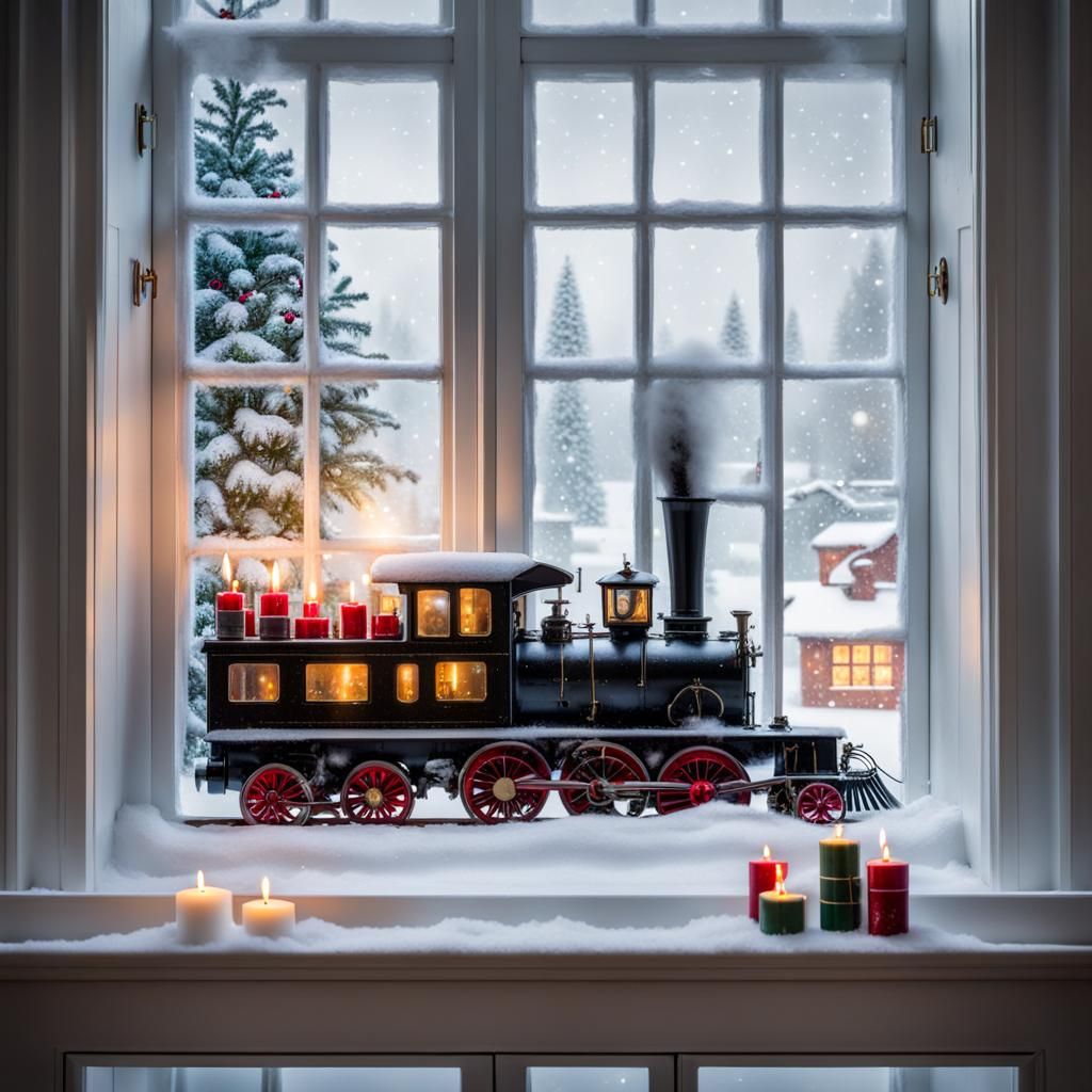 Christmas Advent Calendar with Steam Locomotives