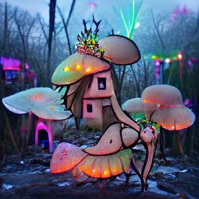 Neon Fairy in Post-Apocalyptic Wonderland
