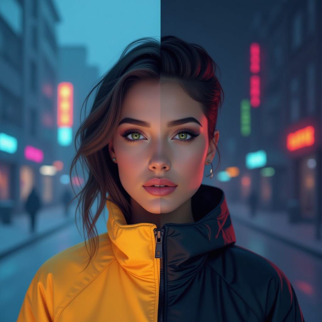 Split Image in a Bold Geometric Style