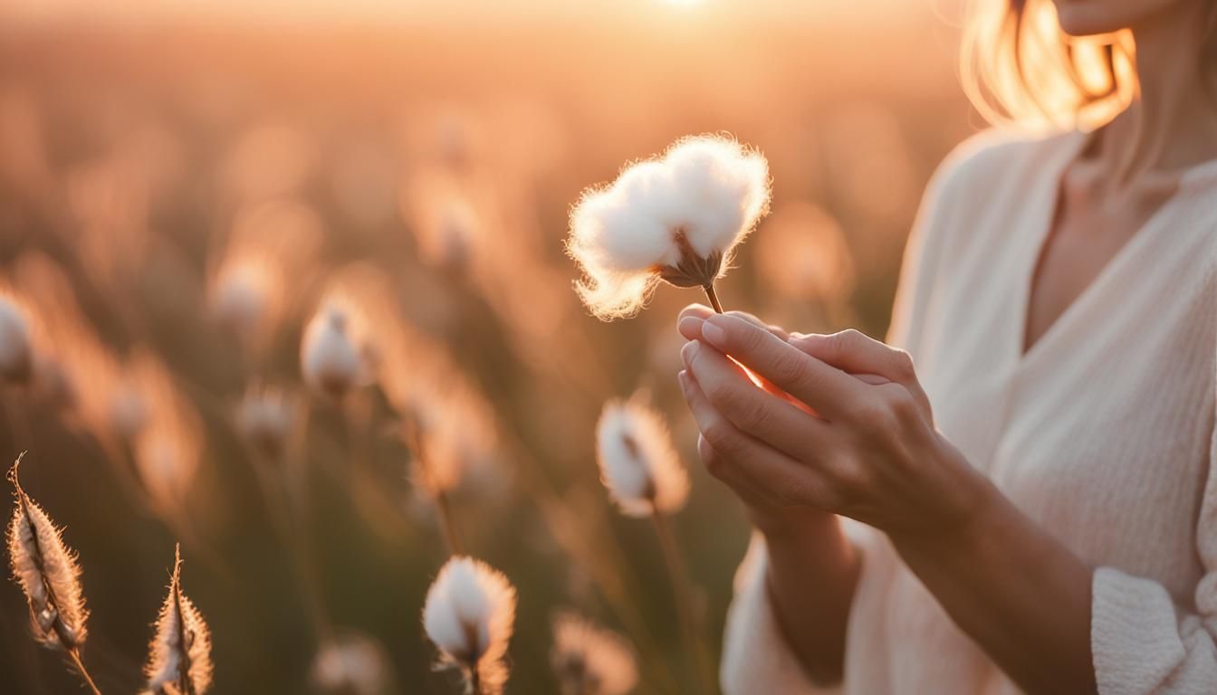 Romantic Woman with Cotton Seed in Impressionist Style