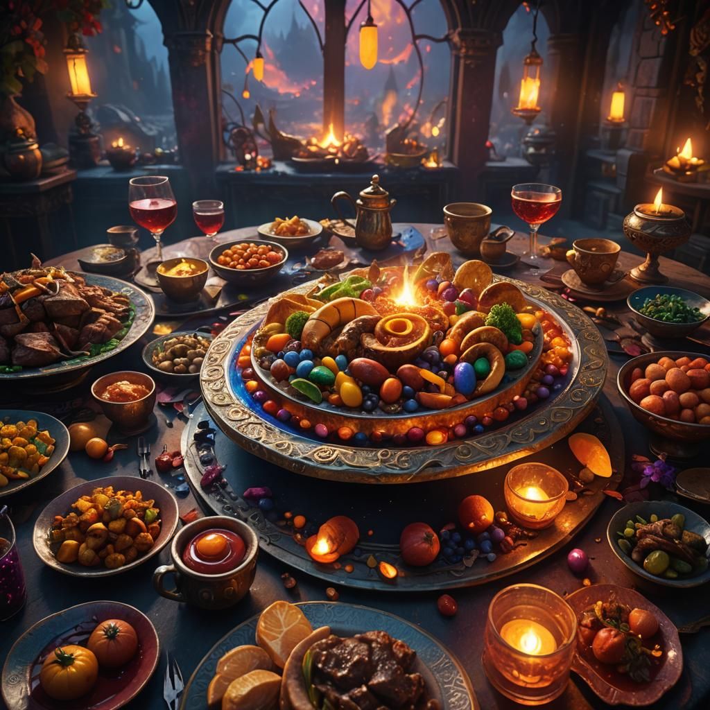 Delicious Dish in Dreamlike Fantasy Environment