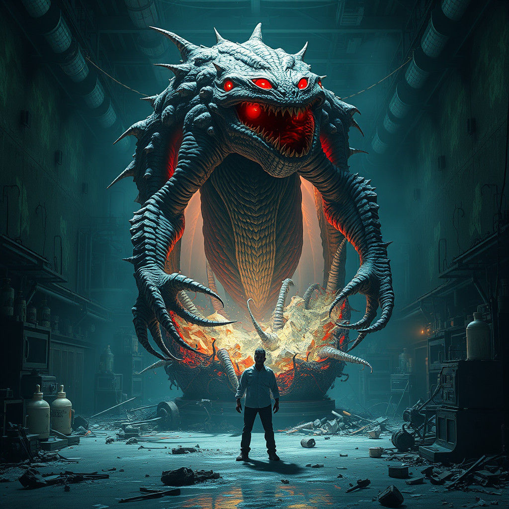 Gargantuan Sea Creature Breaks Free: Gothic Horror