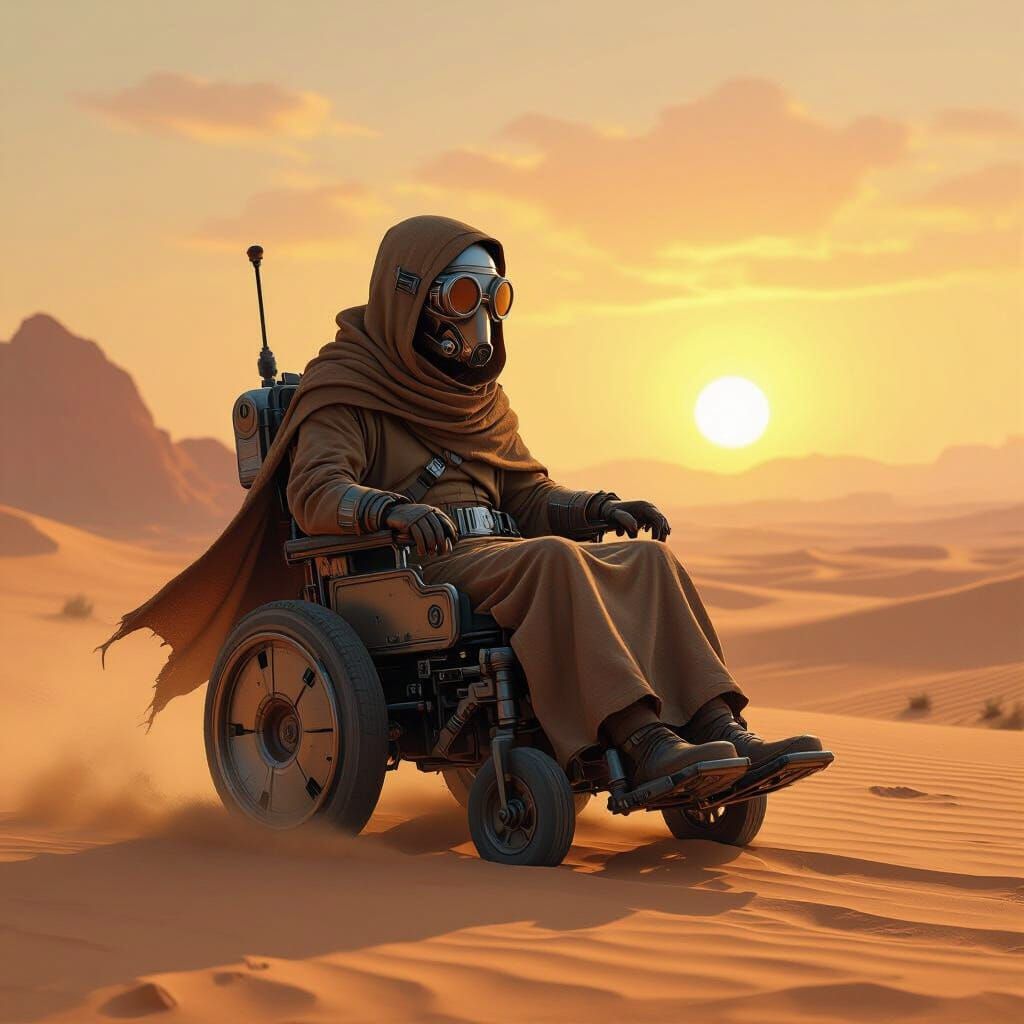 Jawa in Wheelchair on Desert Planet