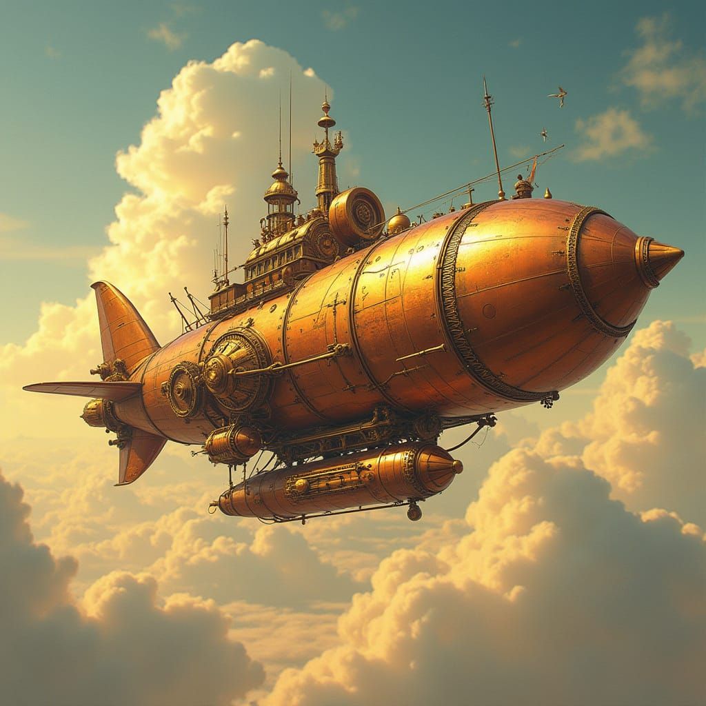 Steampunk Dachshund Airship Soars Through Gears and Clockwor...