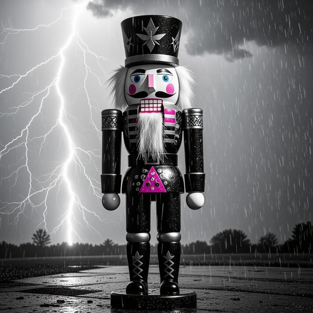 Grunge Nutcracker in Pink Thunderstorm
