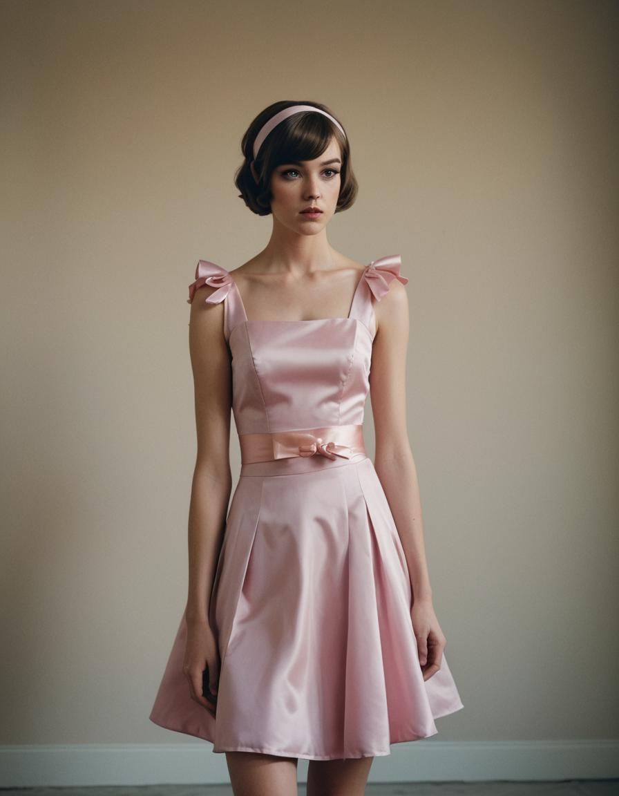 Crossdressing Teen in Bridesmaid Dress: Cinematic Film Still