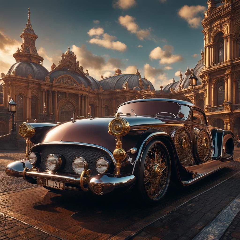 A steampunk old car