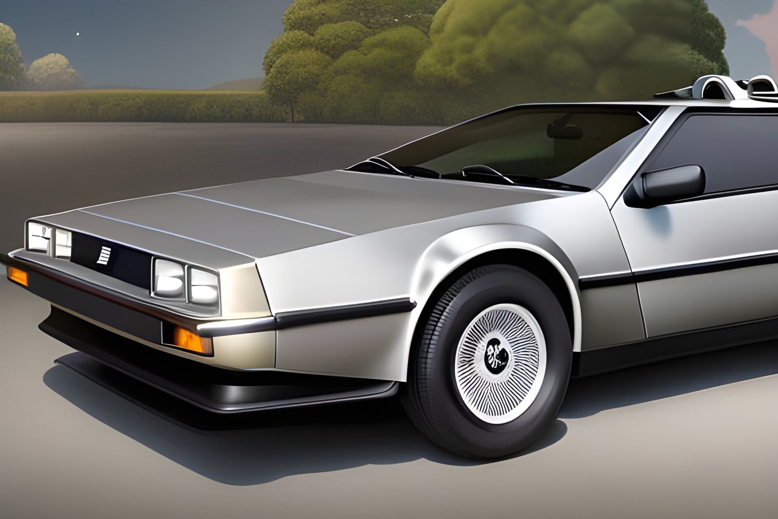 DeLorean DMC-12 in Anime Style by Studio Ghibli