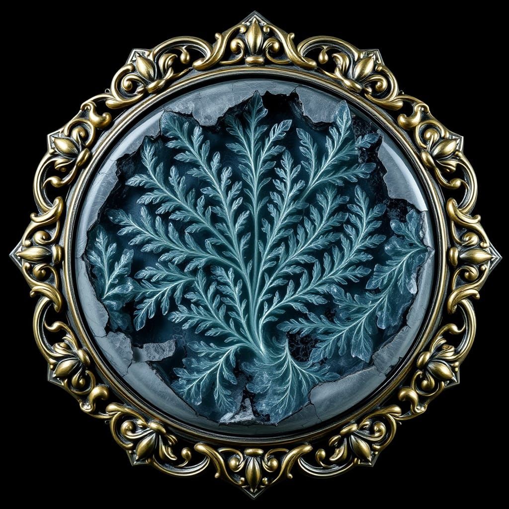 Sillimanite Medallion in Art Nouveau Style