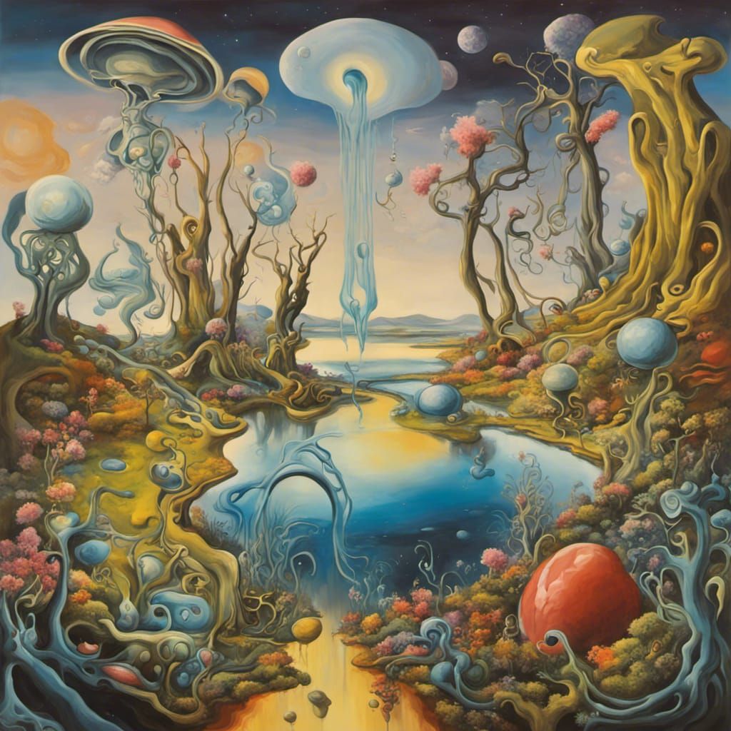 Surreal Intergalactic Garden Inspired by Salvador Dali