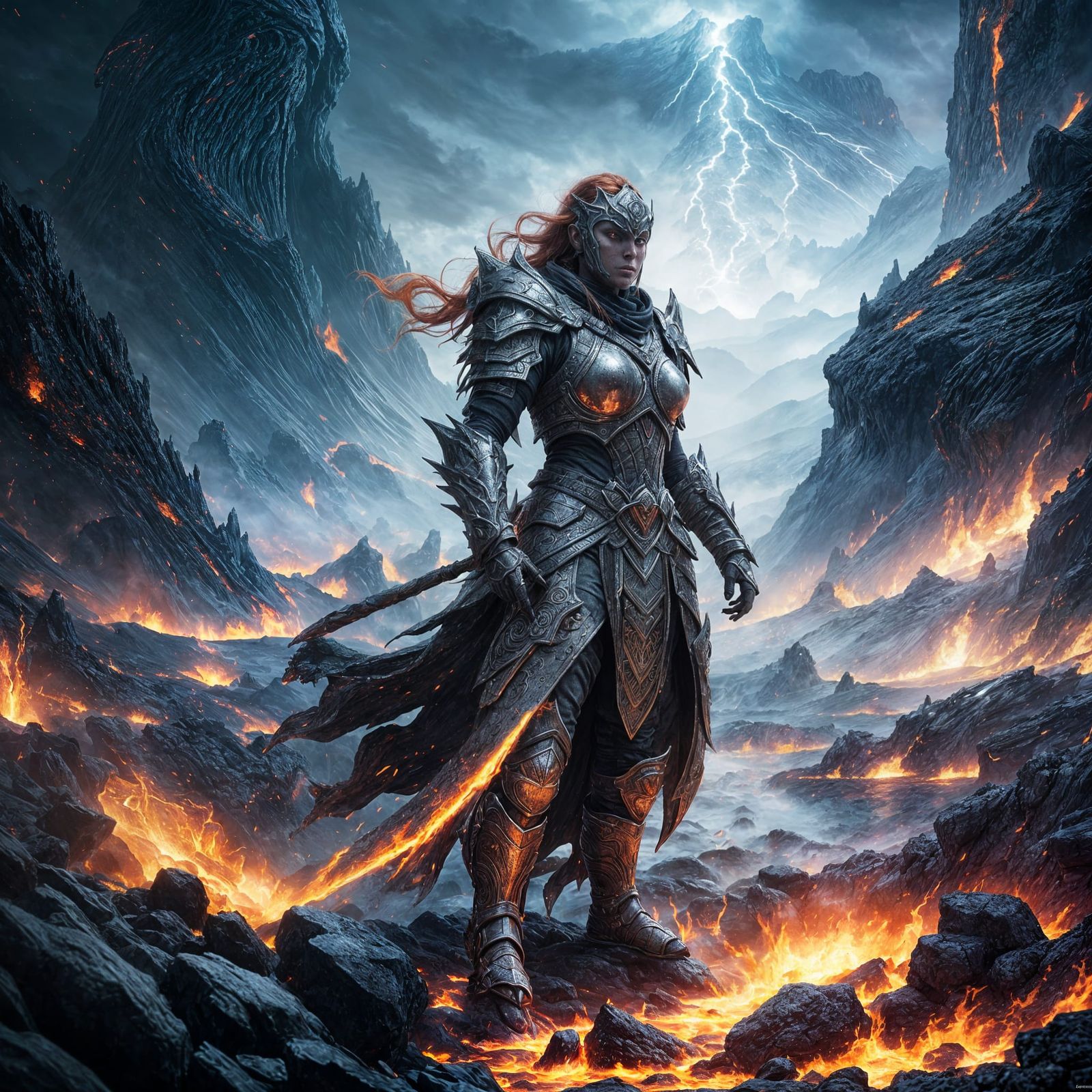 Ethereal Warrior Empowered by Infernal Flames