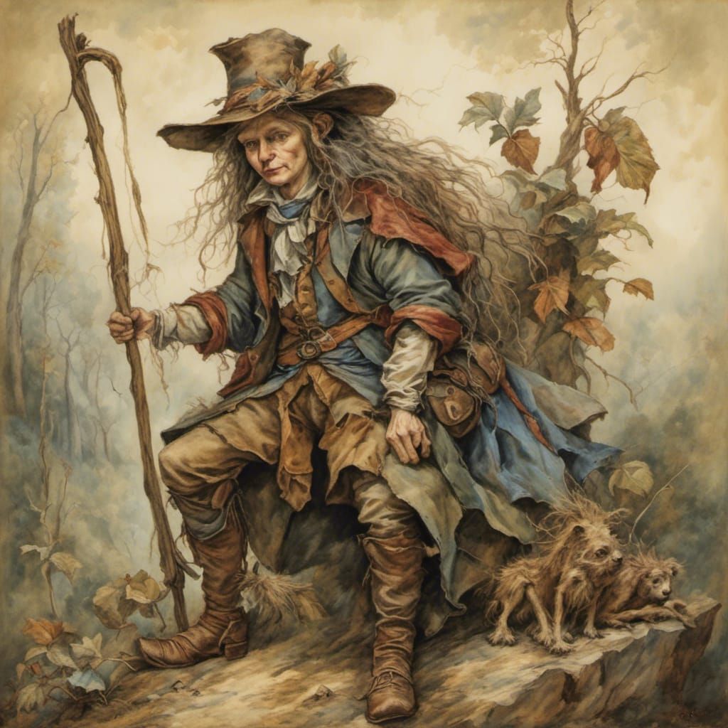 Old West Play Fight in Australian Tonalism Style