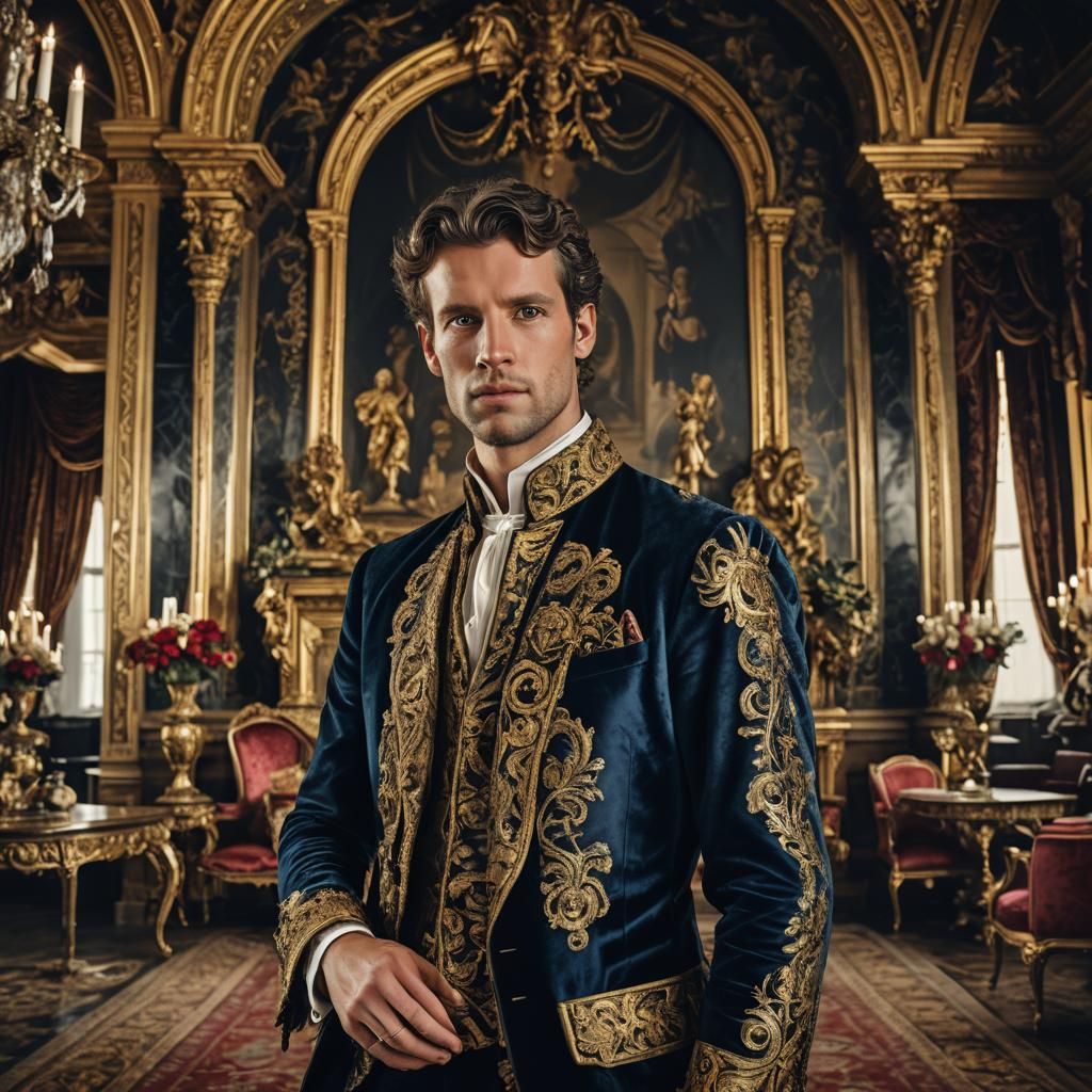 Regal Portrait in Baroque Style, High-End Photography