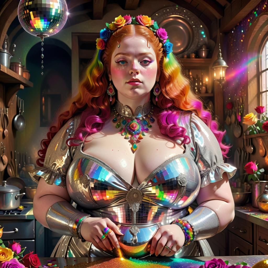 Outstanding beautiful chubby woman