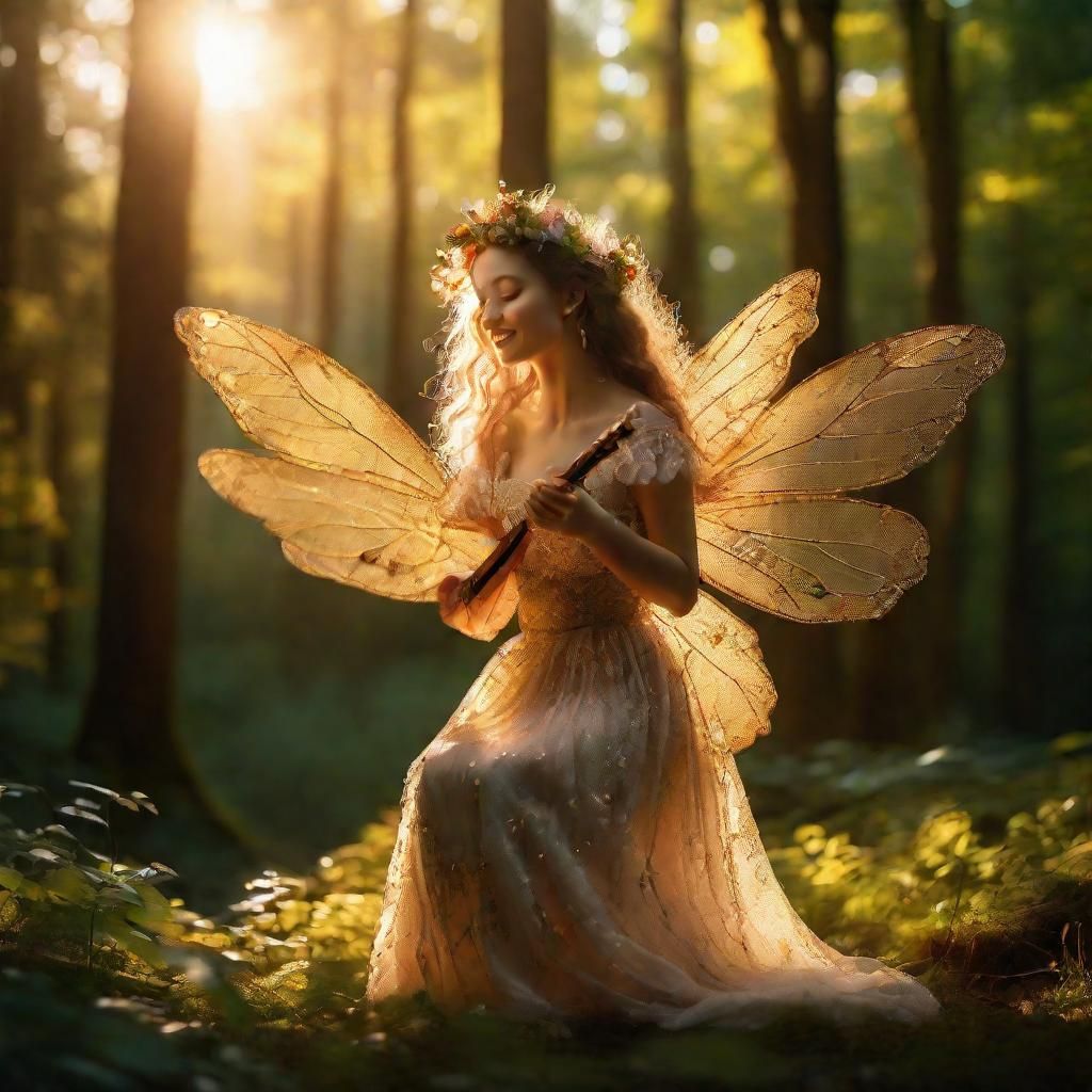 Enchanted Woodland Fairy in Vivid Hyper-Realism