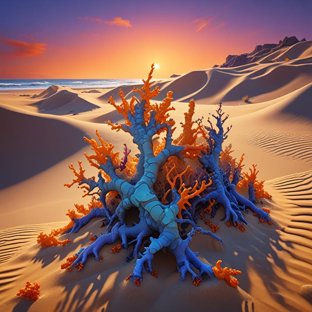 Surreal Fulgurite Formation in Abstract Expressionism