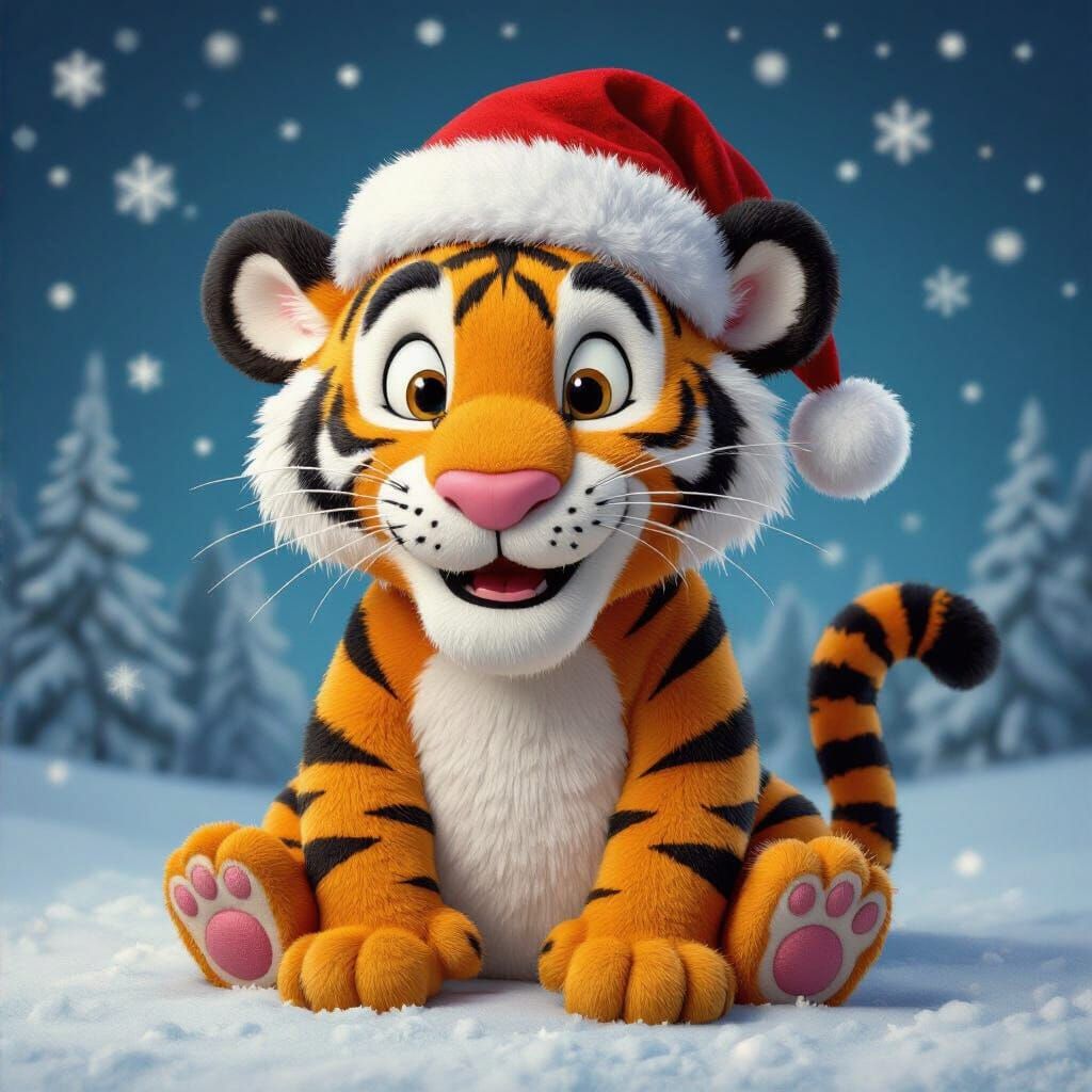 Tigger Portrait in Silk 3D Embroidery Style