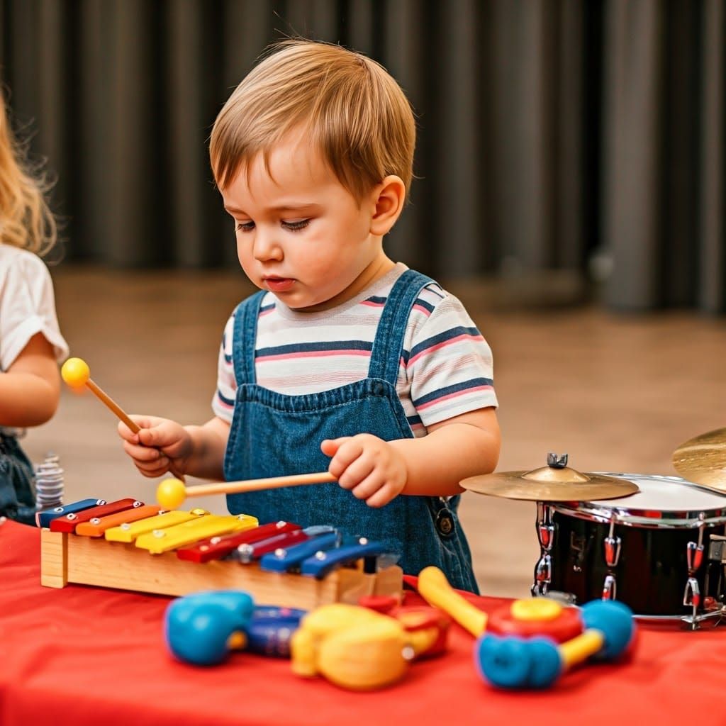 Children's Colorful Musical Instruments in Natural Lighting
