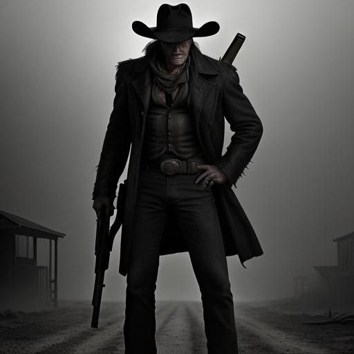 Clint Eastwood in a Foggy Western Town