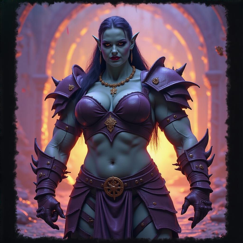 Drow Muscle Warrior in Dark Fantasy Realm