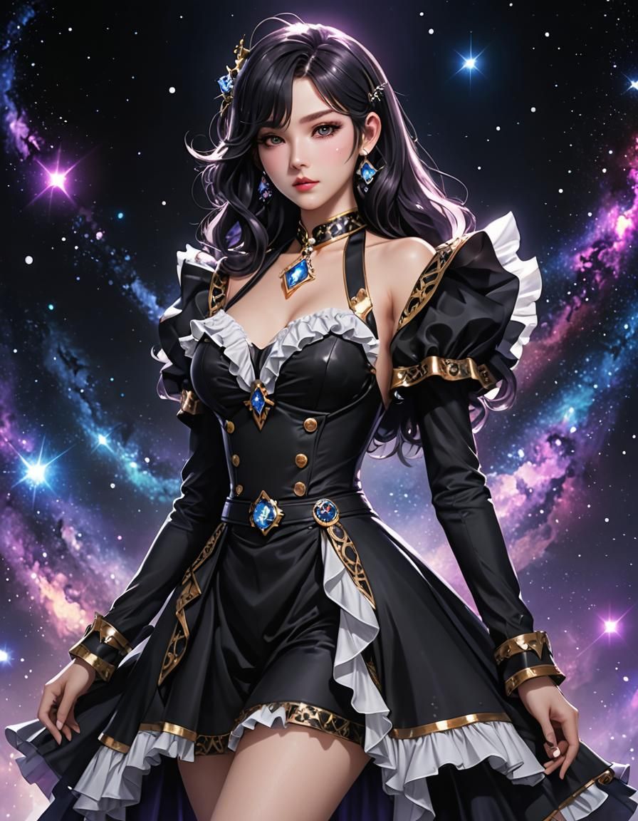 Galaxy Ringmaster Gown in Anime Style