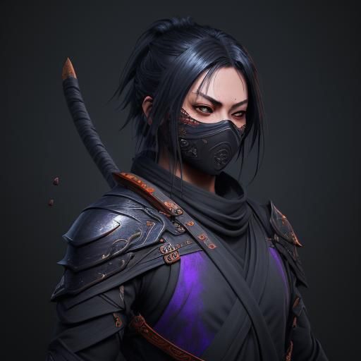 Mysterious Ninja: Detailed Matte Painting