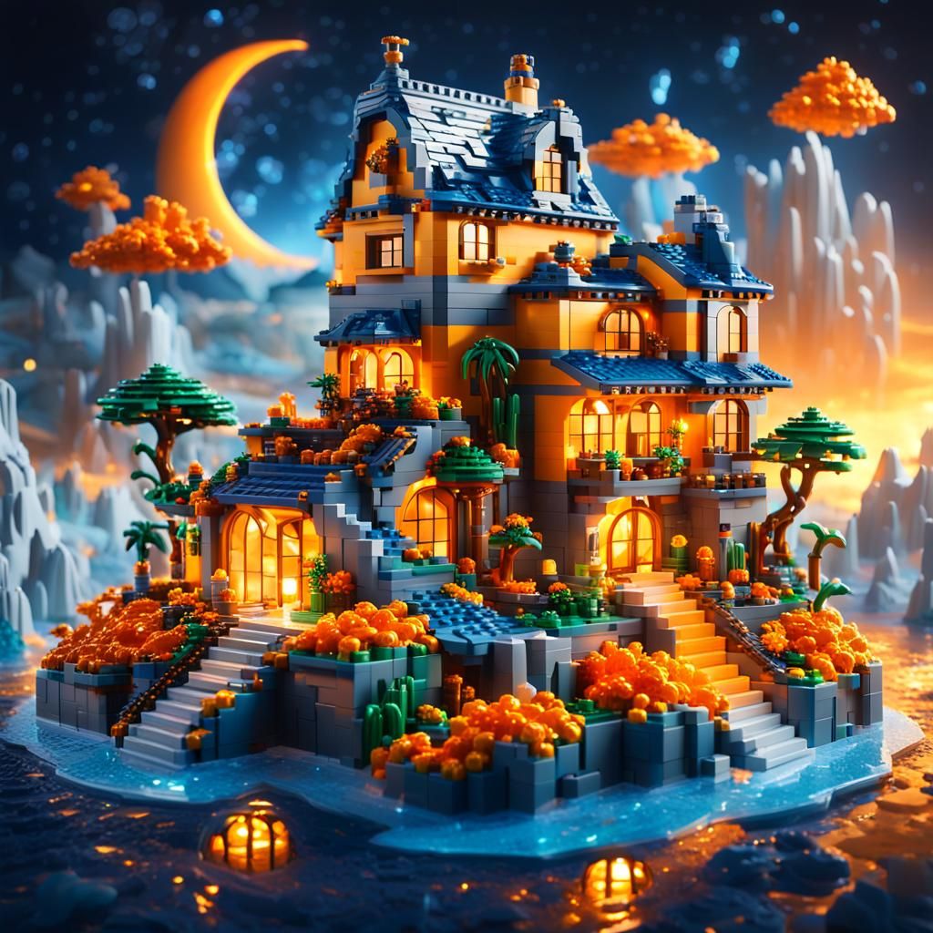 Magical Lego House on Crystal Island