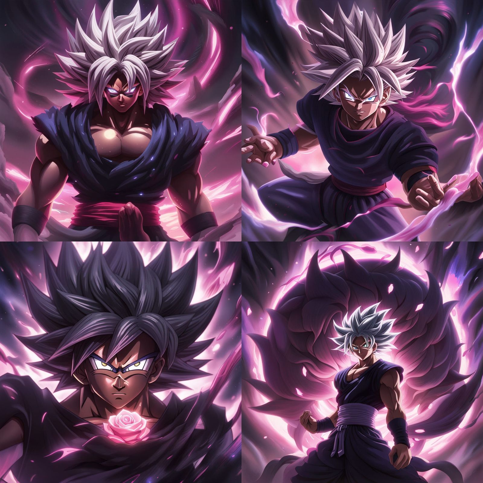 Yami Bakura fused with Super Saiyan Rose Goku Black.