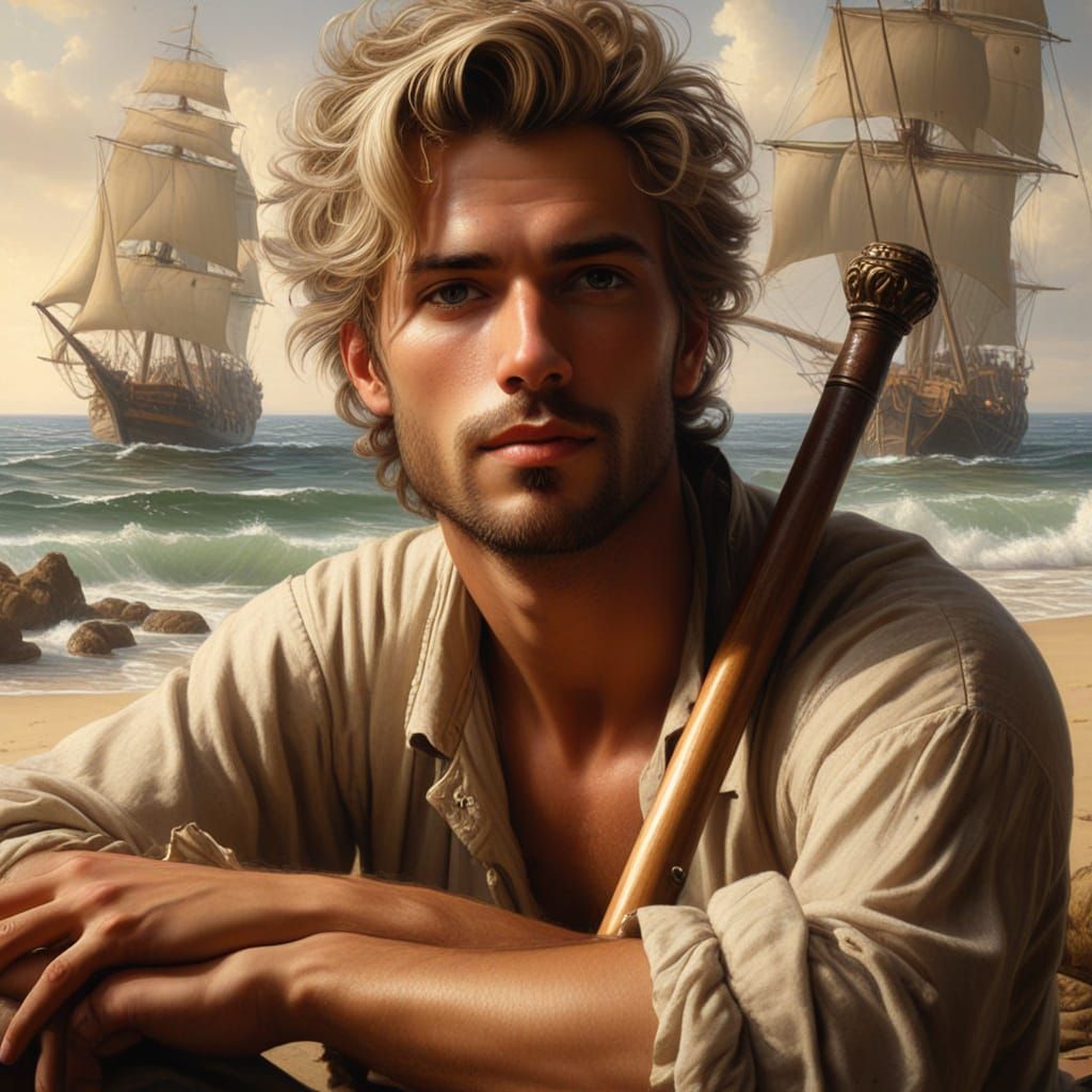 Stranded Gentleman in Exotic Island Oasis