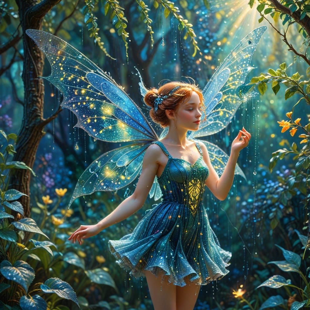 Aeranthea, collecting freshly washed silk.