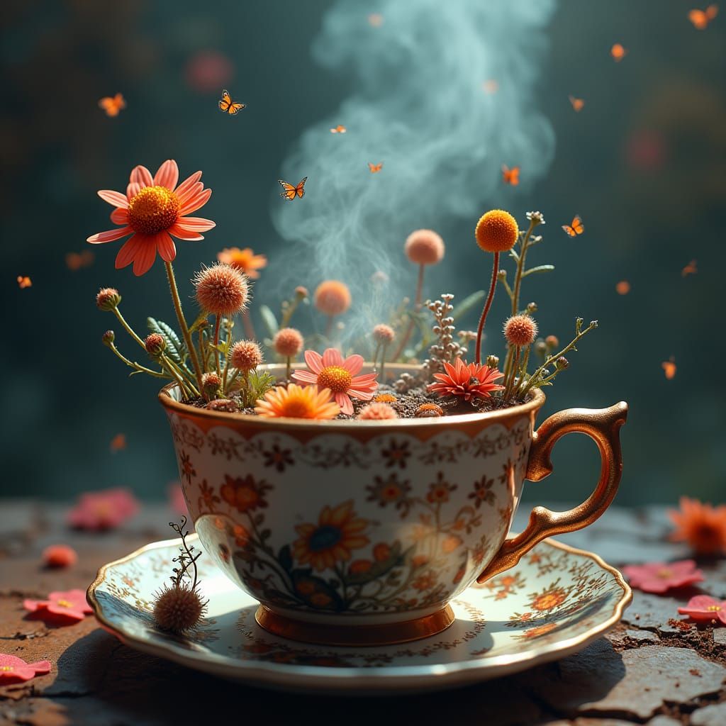 Dreamlike Teacup World: Fantastical Concept Art