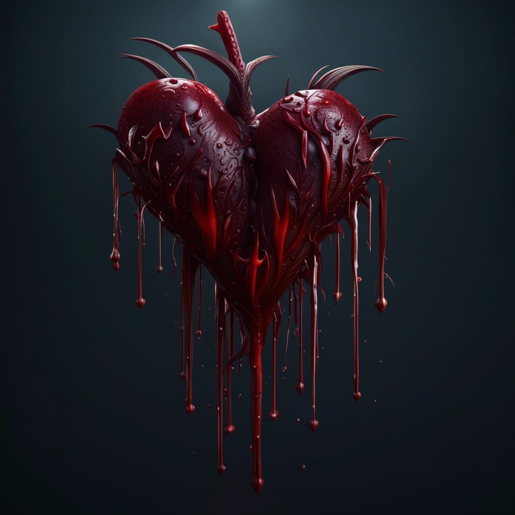 Bleeding Heart Stabbed: Detailed Fantasy Concept Art