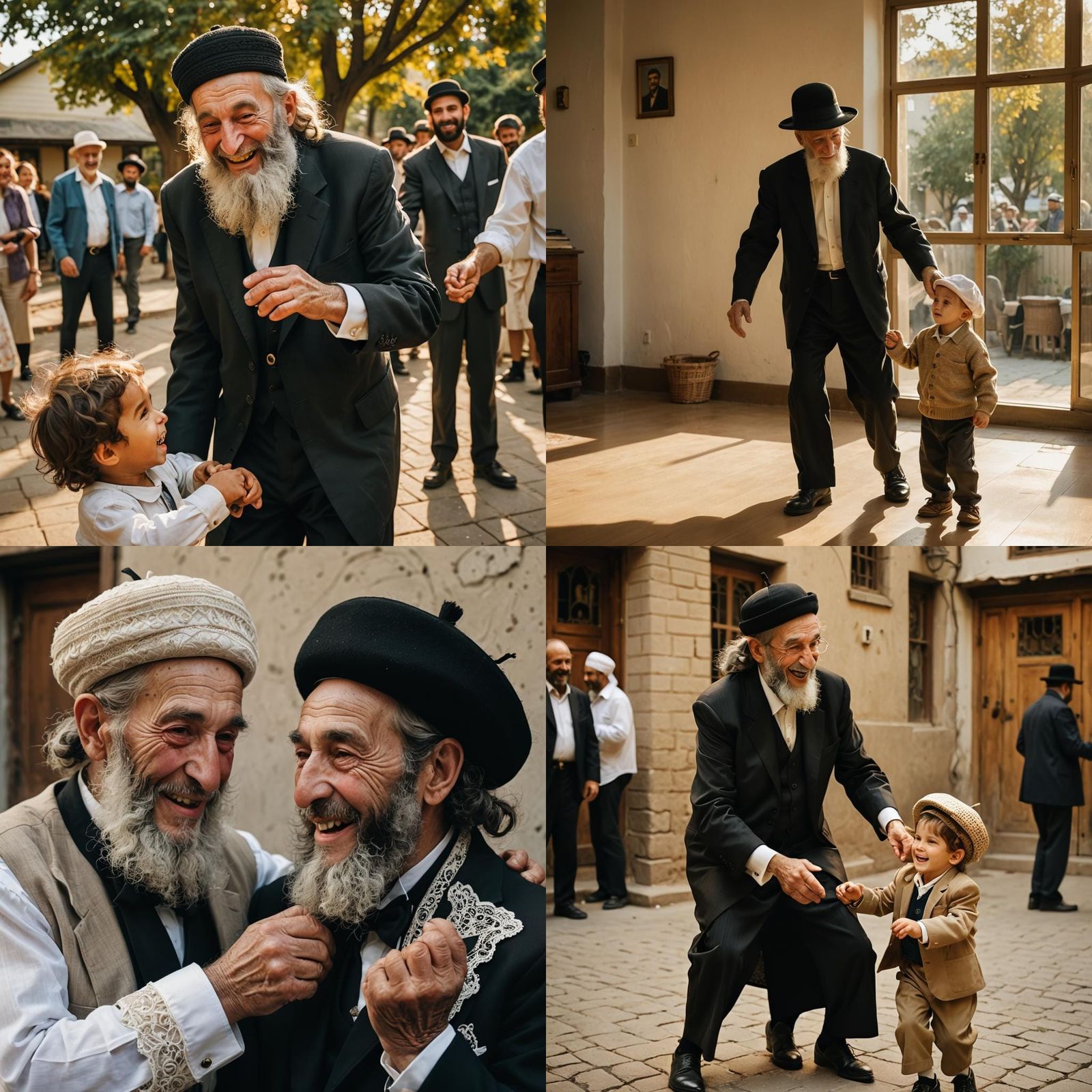 Hasidic Jew Dances with Grandson: Professional Photography