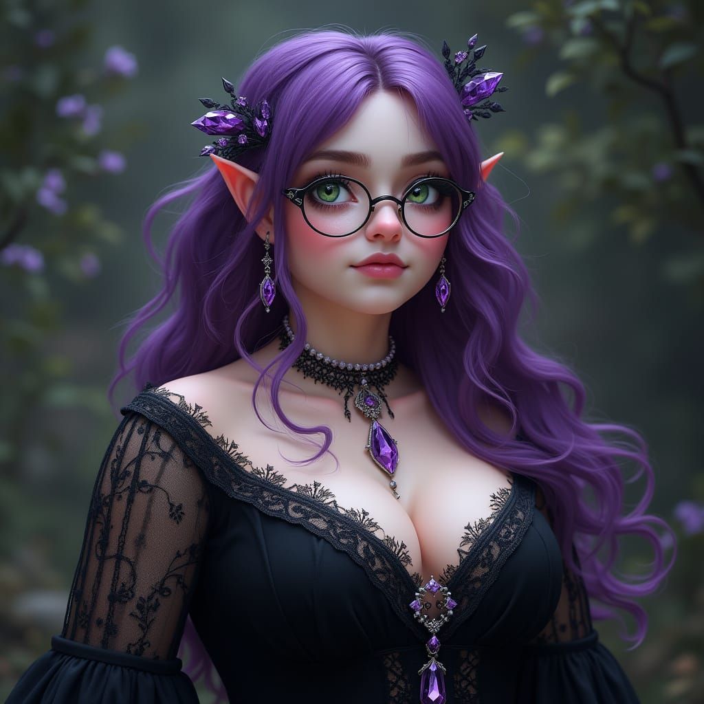 Whimsical Eastern European Goddess in Lavender Hues