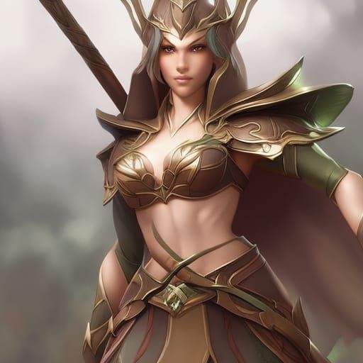 Elf Ranger Portrait in Hyper-Detailed Digital Art Style