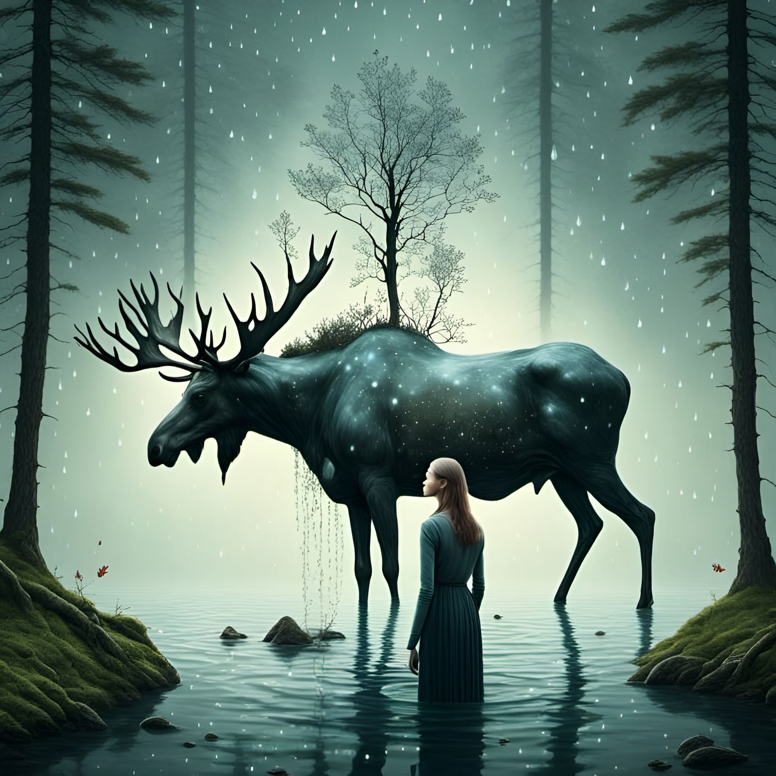 <lora:Omimimo:1.0>  Biodiversity Moose Birthday in The North...