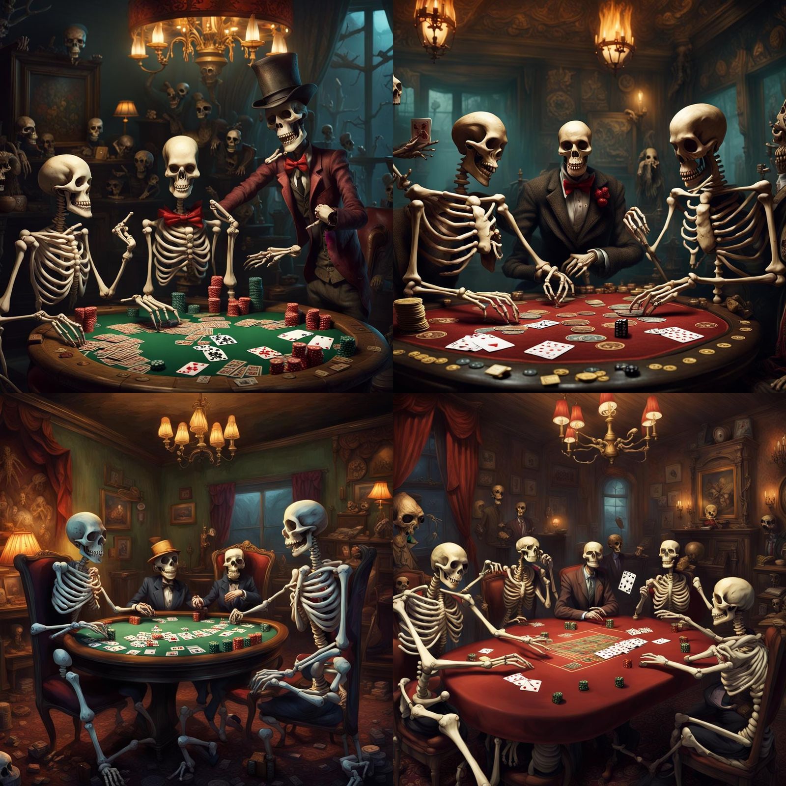 Skeletal Gamblers in a Casino Game